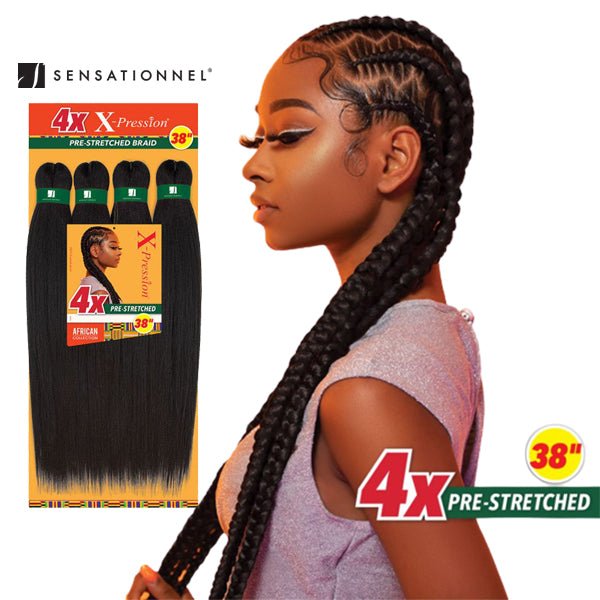 4X X - PRESSION PRE - STRETCHED BRAID 38 - ShanShar Beauty : The world of beauty.