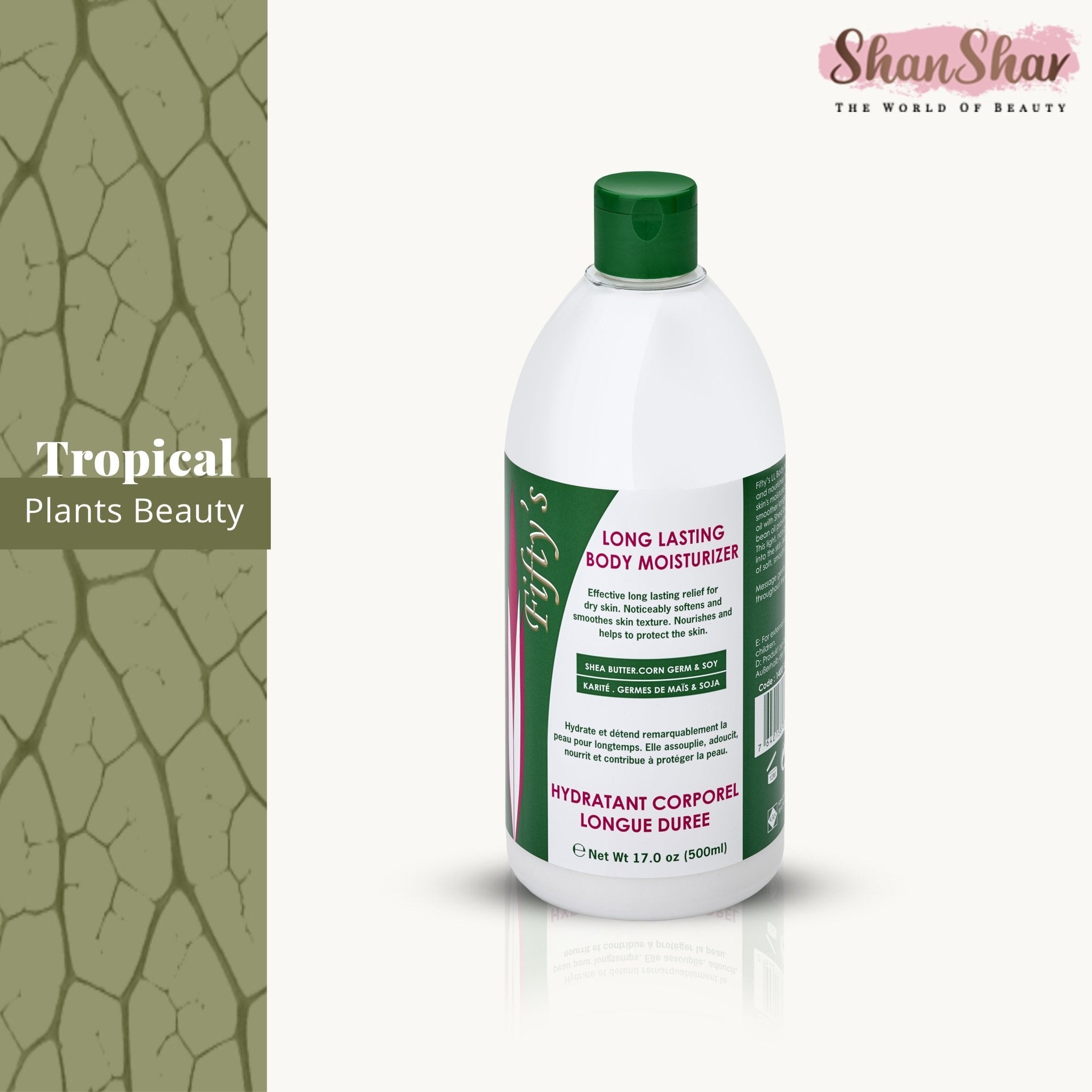 FIFTY'S BEAUTY - LONG LASTING (LL) BODY MOISTURIZER 500 ml (17.0 fl.oz) - ShanShar Beauty : The world of beauty.