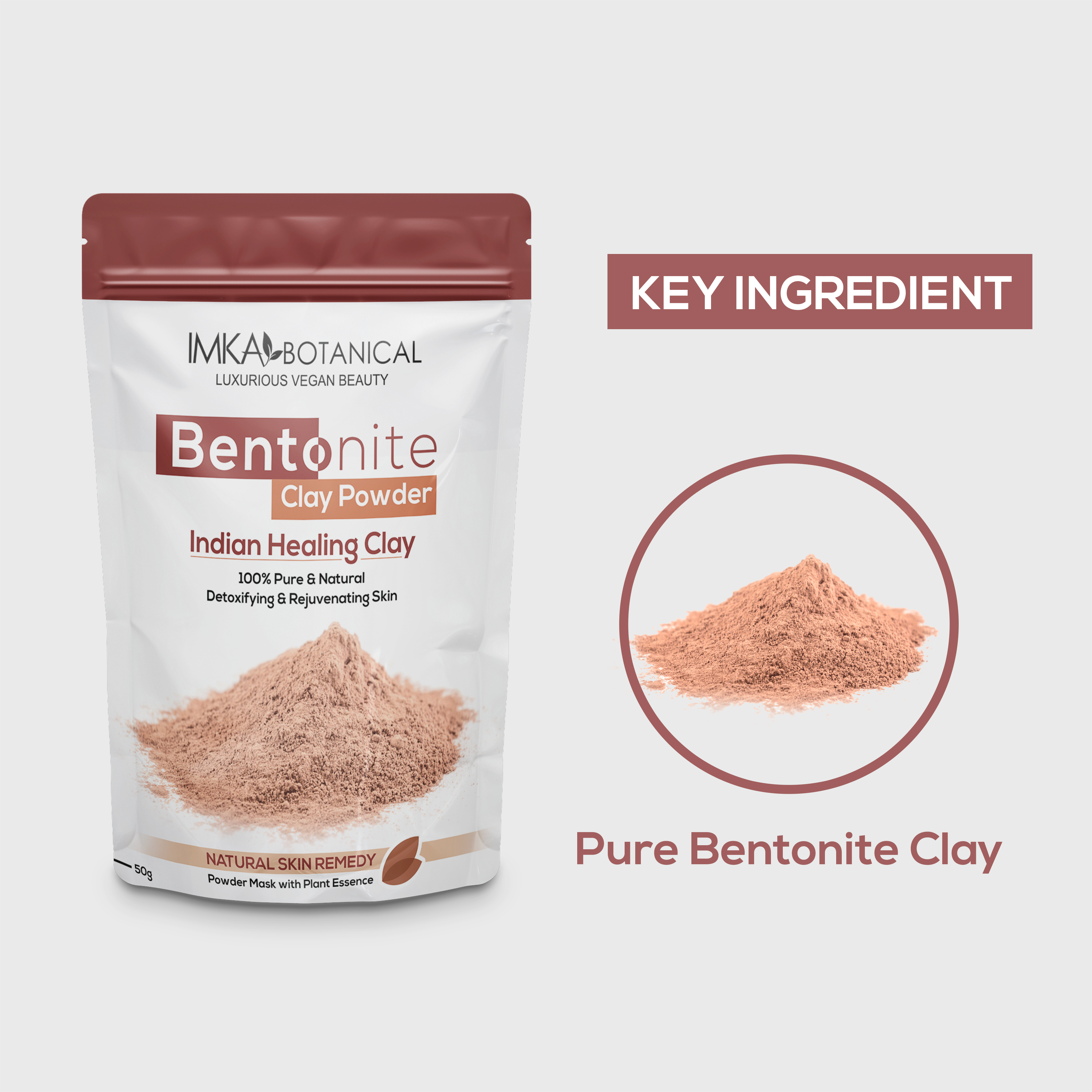Facial Bentonite clay Mask - Clean face with Detox mask - 50 gr