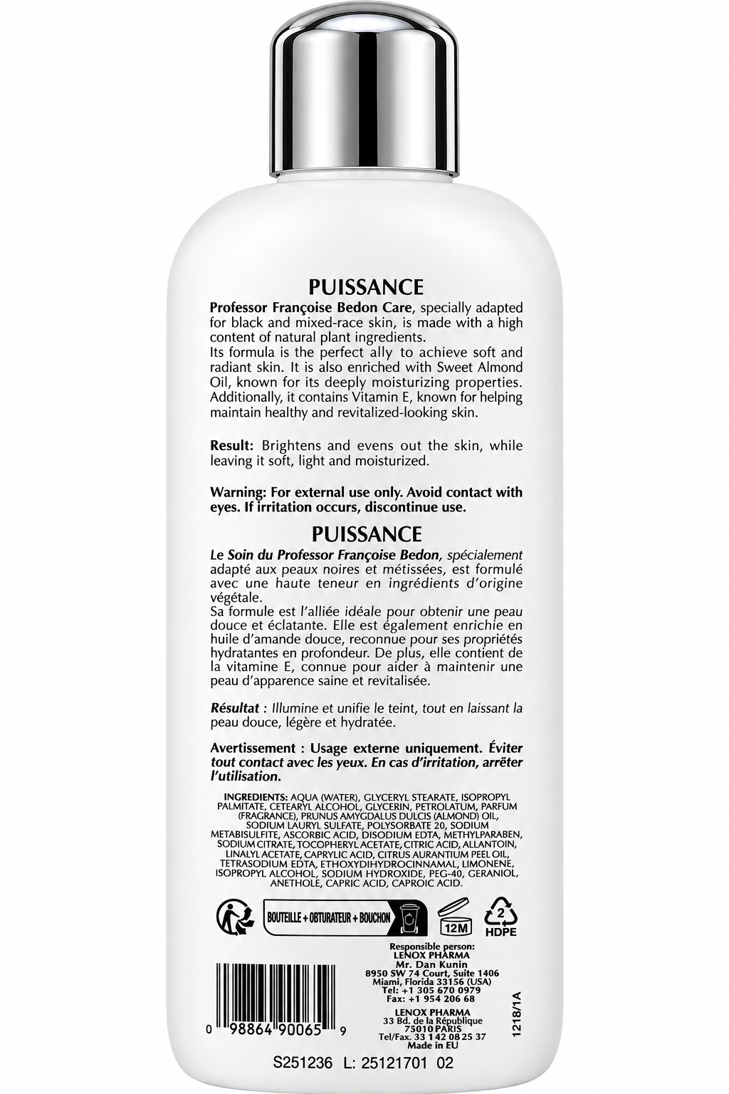 Pr. Francoise Bedon® Unifying Body Lotion Puissance 16.8oz