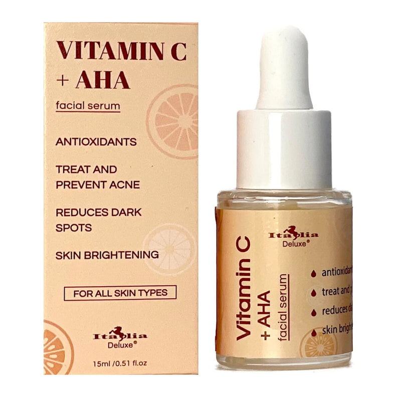 Brightening Vitamin C + AHA Natural Facial Serum 15 mL