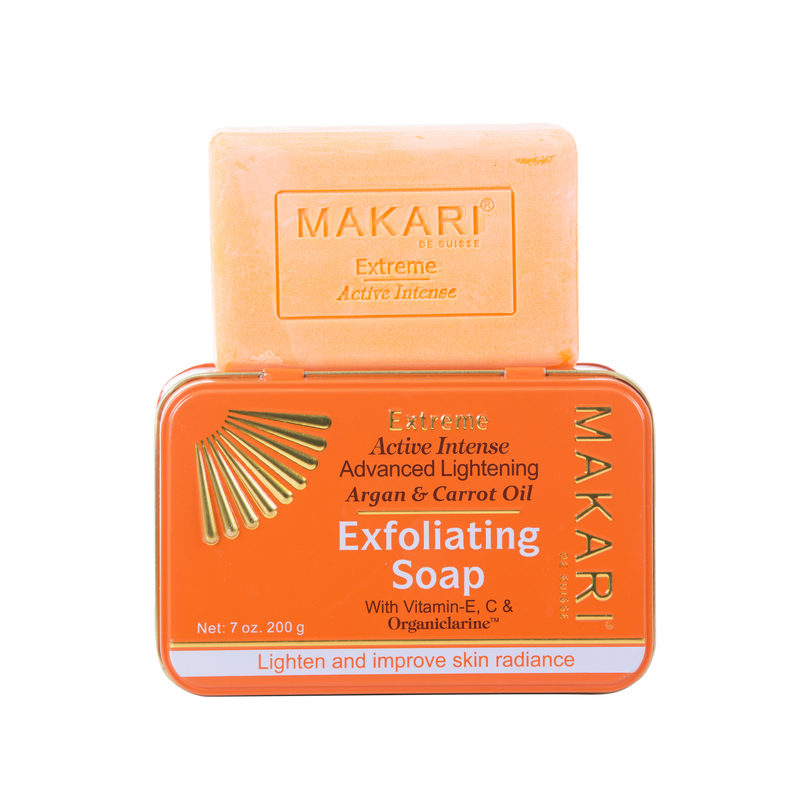 MAKARI - EXTREME ARGAN & CARROT OIL EXFOLIATING SOAP - Exfoliates. Lightens. Unifies tone.  For all skin types except sensitive - ShanShar