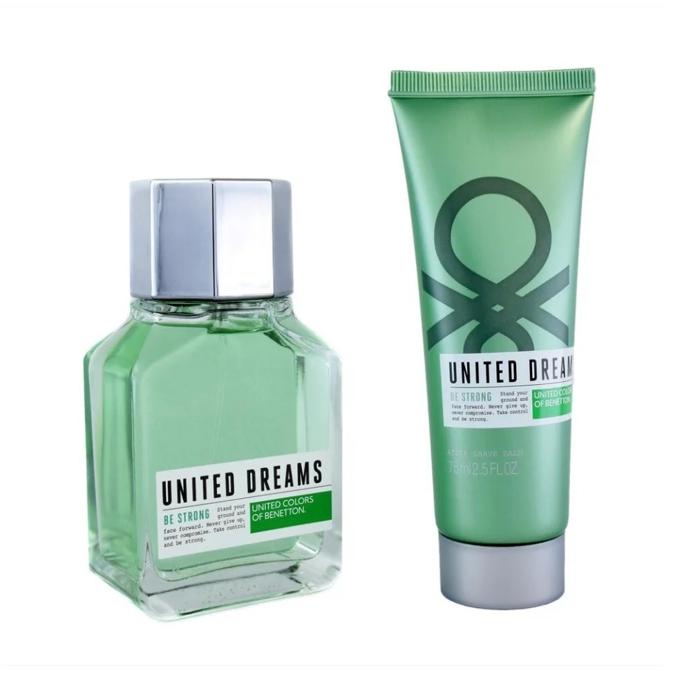BENETTON UNITED DREAMS BE STRONG 2 PCS SET FOR MEN: 3.4 (100mL) SPRAY