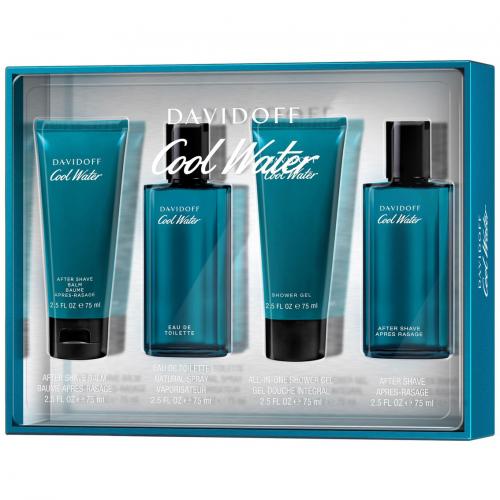 FRAG - COOLWATER ENSEMBLE 4 PIÈCES POUR HOMMES : SPRAY 2,5 oz (75 ml) (BOÎTE À FENÊTRE)