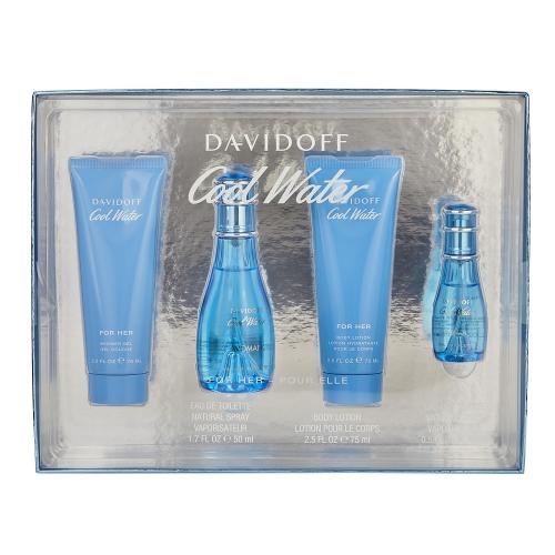 COOLWATER 4 PCS SET FOR WOMEN: 1.7 oz (50mL) SPRAY (WINDOW BOX)