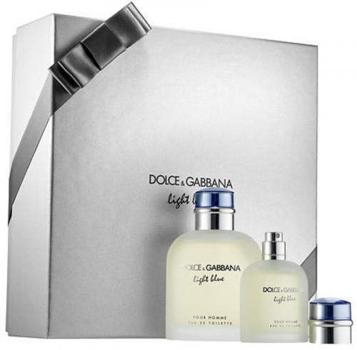 FRAG - DOLCE & GABBANA LIGHT BLUE 2 PCS SET FOR MEN: 4.2 SPRAY (HARD BOX)