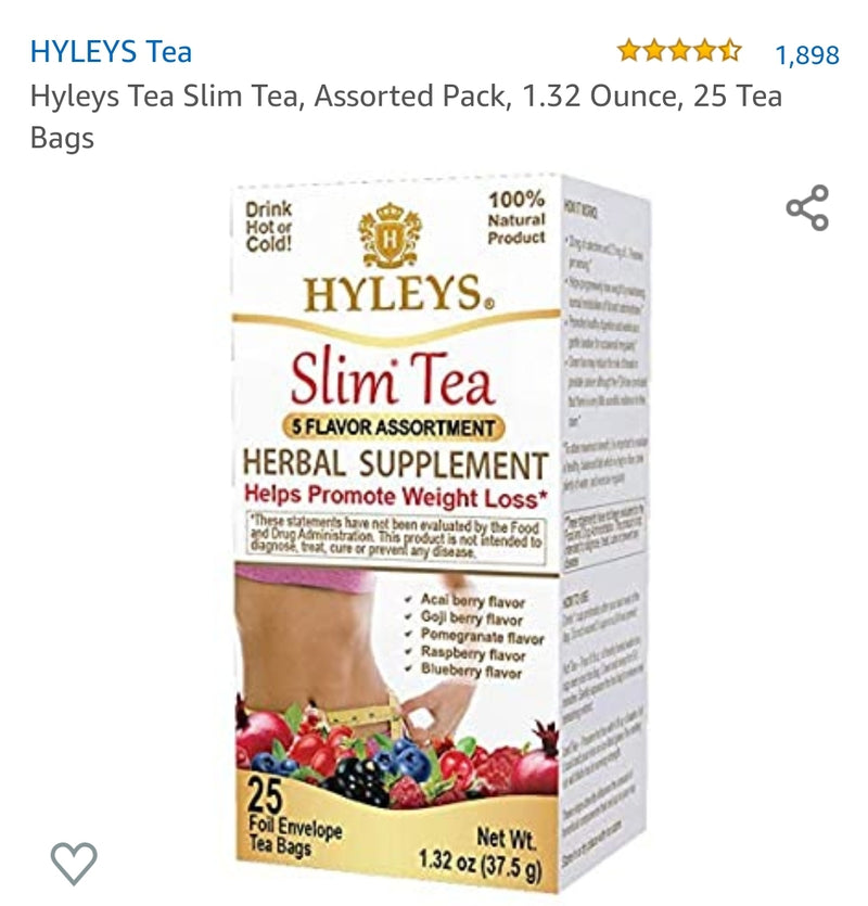 Hyleys Slim Tea 5 Flavor Assorted Tea -  Helps Promote Weight Loss*