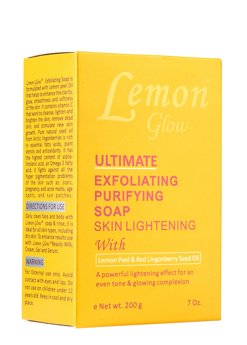 LABELLE GLOW - Lemon Glow Ultimate Exfoliating Purifying Soap With Lemon Peel & Red Lingonberry Seed Oil - ShanShar