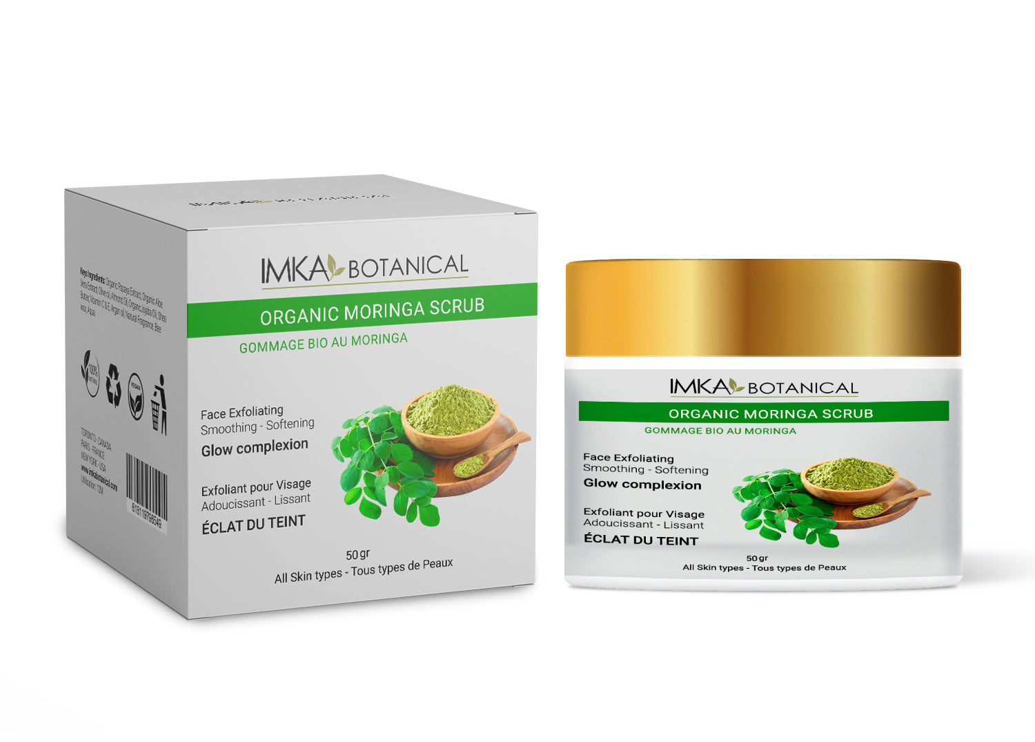 Gommage Visage Éclatant Exfoliant Moringa Bio - 50 gr