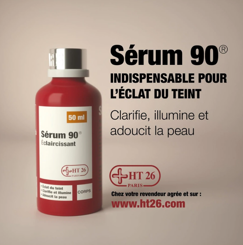 HT26 Gamme 90 - Sérum Éclaircissant Clarifie, illumine et adoucit la peau.