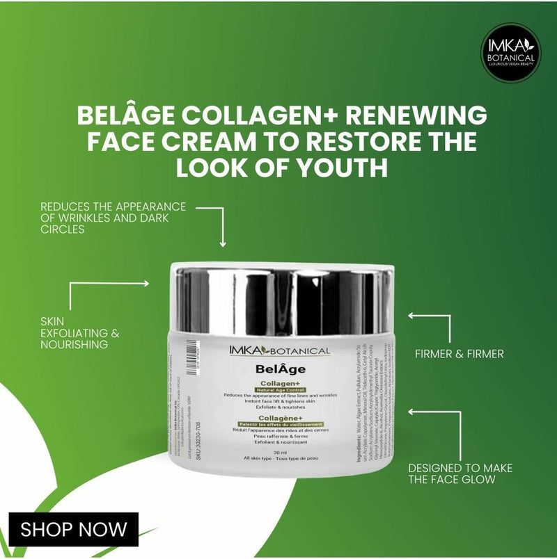 BelÂge Collagen+ Crème visage rénovatrice pour retrouver l'apparence de la jeunesse