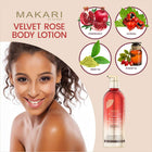 Makari Velvet Rose Advanced Lotion pour le corps lissante intense | Crème anti-âge hydratante, éclaircissante et raffermissante