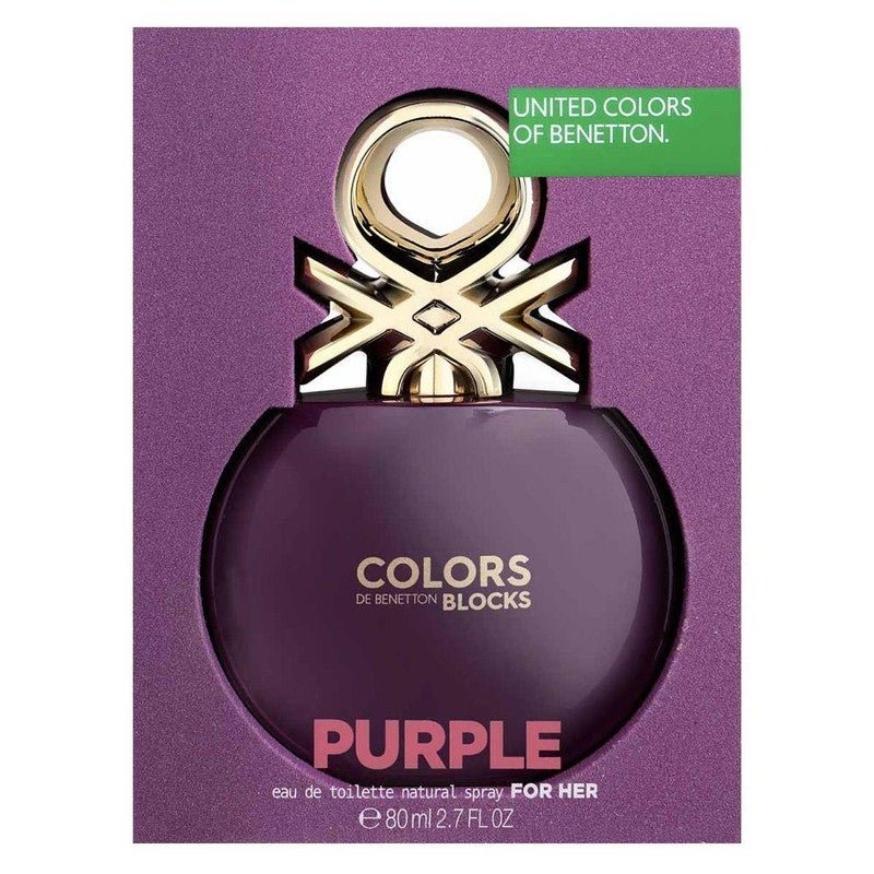 Benetton Colors Blocks Purple Eau De Toilette Spray For Women 2.7 oz (80mL) - ShanShar Beauty : The world of beauty.