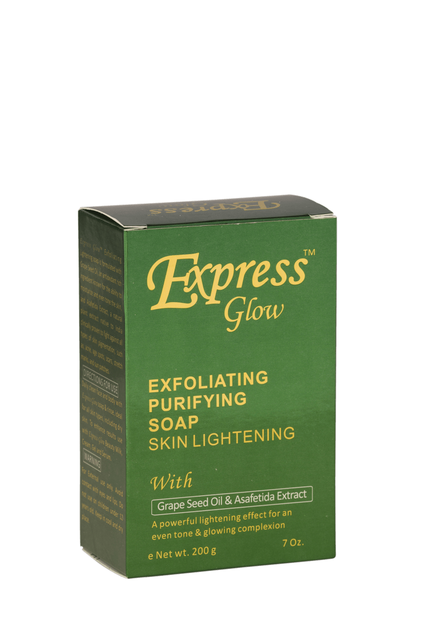 GLOW - Express Glow Exfoliating Purifying Soap With Grapeseed Oil & Asafetida Extract - ShanShar Beauty : The world of beauty.