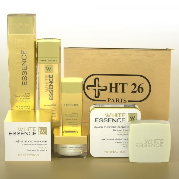 HT26 WHITE ESSENCE - KIT Deluxe Safe Lightening & hyperpigmentation, Lightens spots Body Lotion - ShanShar Beauty : The world of beauty.